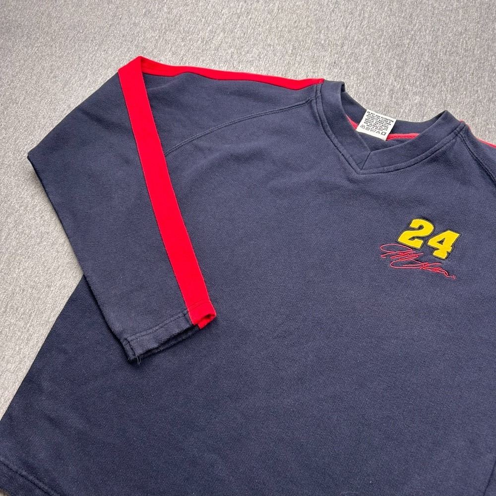 Jeff Gordon 24 Vneck Pullover‎ Sweatshirt Boys Medium Blue Winners Circle